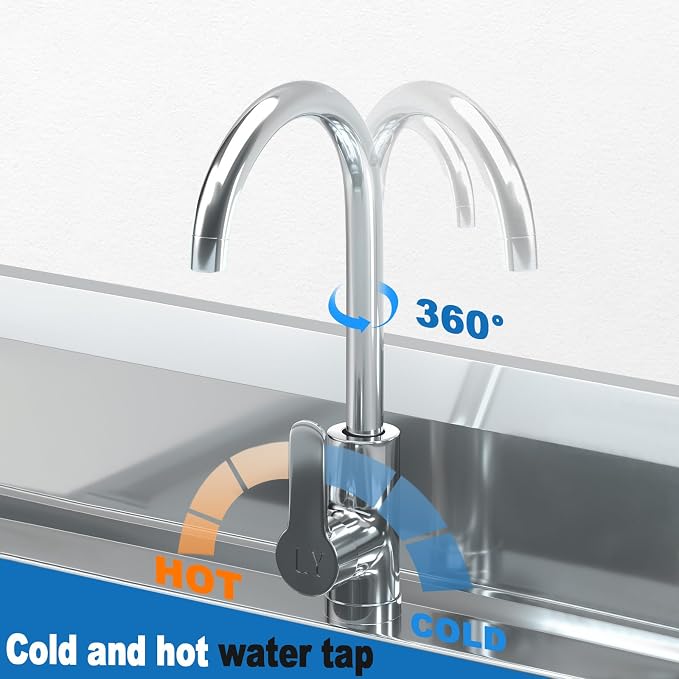 Utility Sink Freestanding Single Bowl Laundry Sink - Image 4
