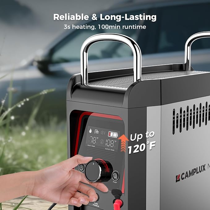 CAMPLUX Portable Water Heater for Camping Shower, Nano 3 Pro, 1 lb Portable - Image 3