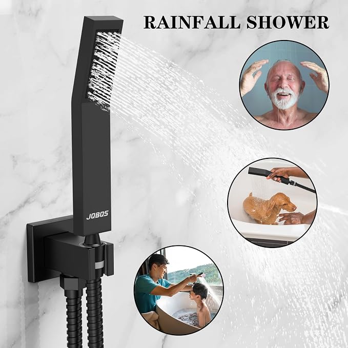 Shower System 12IN Modern Rain Brass Faucet Set - Image 2