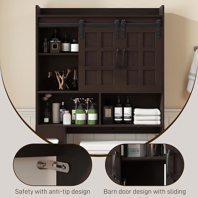 Over The Toilet Storage Cabinet, Farmhouse Storage Cabinet Over Toilet - Image 4