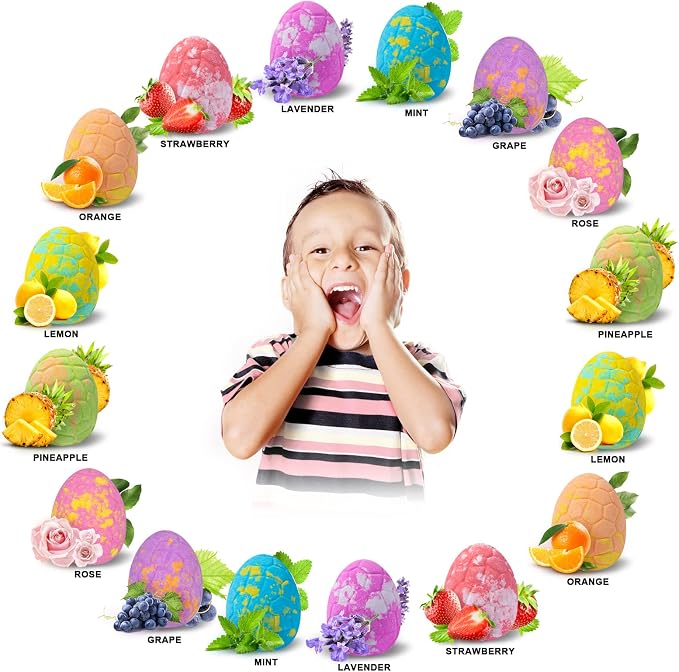 Dinosaur Bath Bombs Gift Set, 16 Pack Organic Bath Bomb - Image 2