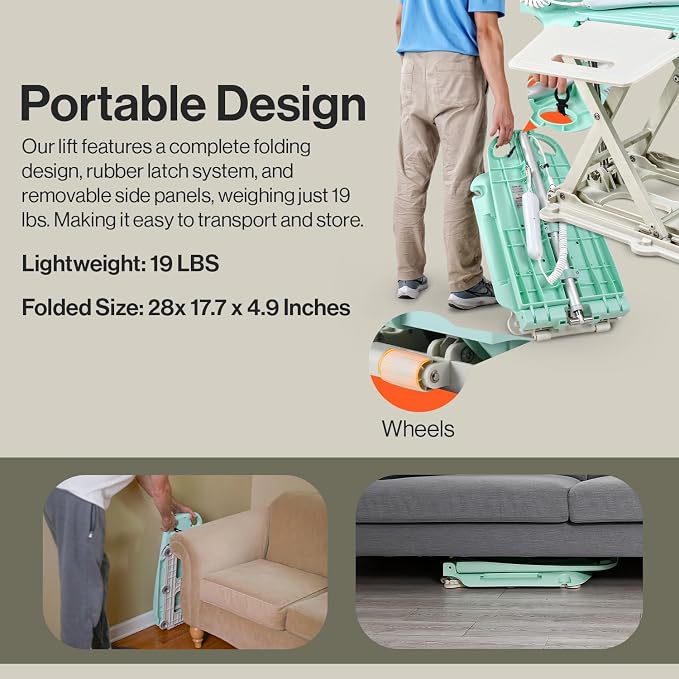 SuperHandy Portable Floor & Bath Lift – 26V 51.8Wh Battery, Lightweight 19 lbs - Image 5
