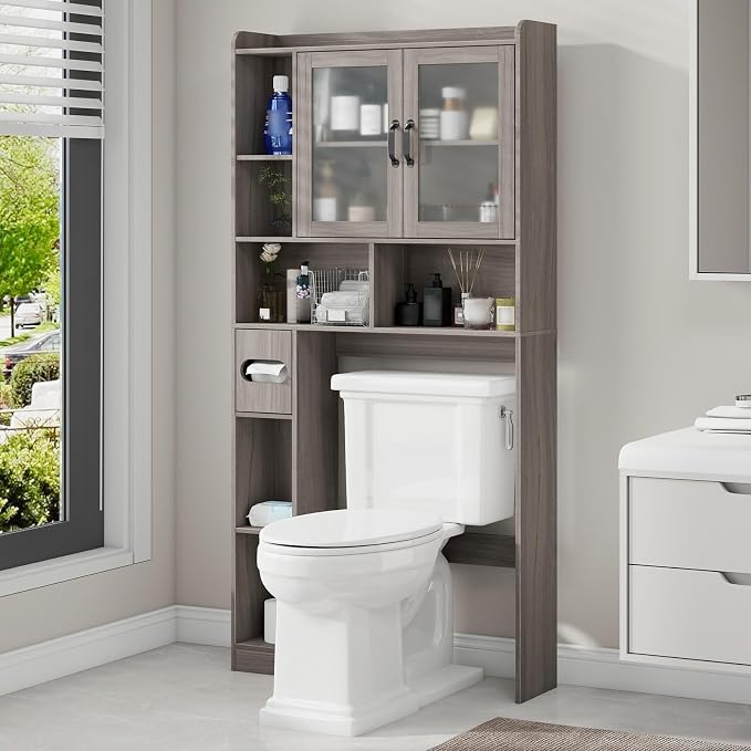 Vabches Over The Toilet Storage Cabinet, Farmhouse Storage Cabinet Over Toilet - Image 6