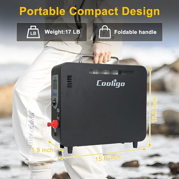 Portable Propane Water Heater for Camping Shower, 900 BTU 4500mAh Rechargeable - Image 4