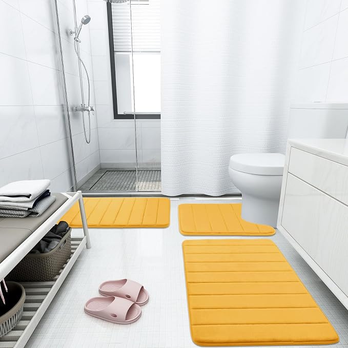 Buganda Memory Foam Bath Mat, Ultra Soft and Non-Slip Bathroom Rugs, Water - Image 2