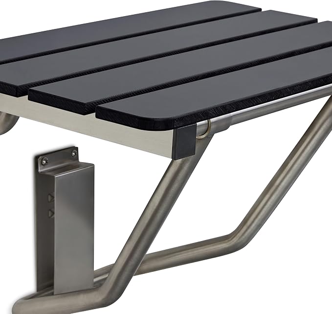 32-inch x 15-inch ADA Folding Wall Mount Bathroom Shower Seat Bench - Image 4