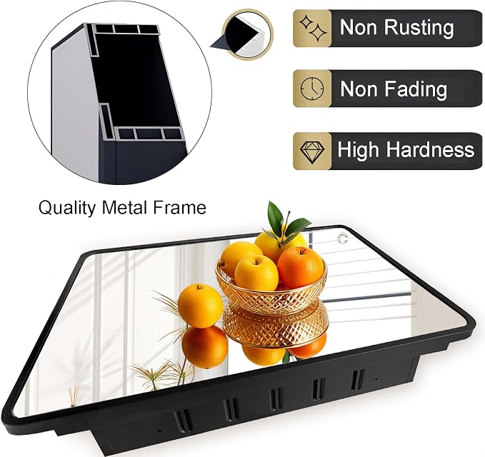 Black Medicine Cabinet 20x26 inch, Bathroom Mirror - Image 3