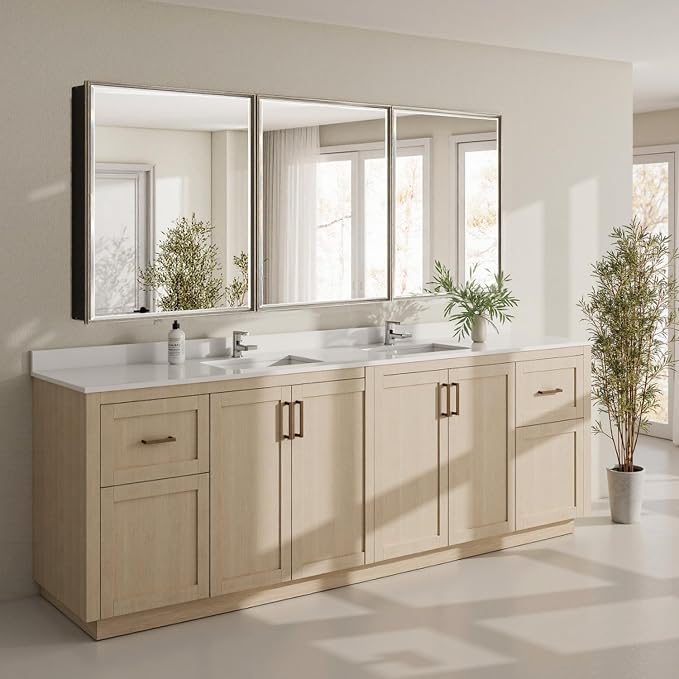 Pre-Assembled Surface or Recessed Medicine Cabinet Mirror-72x30 Brushed Nickel - Image 8