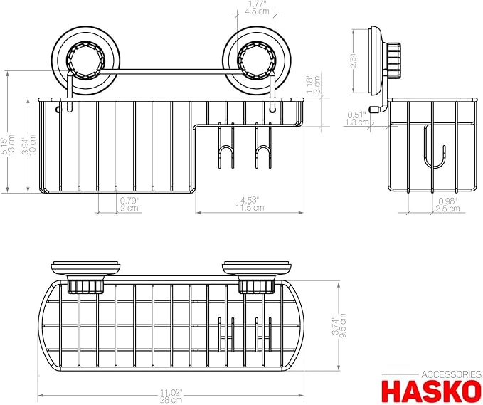HASKO Shower Caddy Suction Cup, Shower Shelf - Image 5