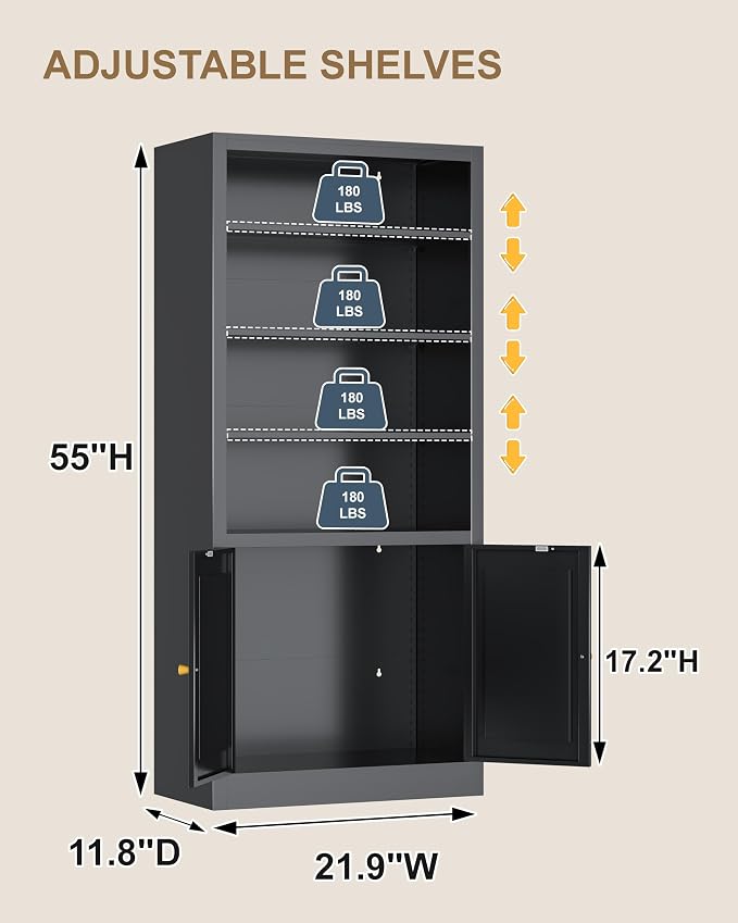 Tall Bathroom Storage Cabinet, Freestanding Linen Cabinet - Image 3