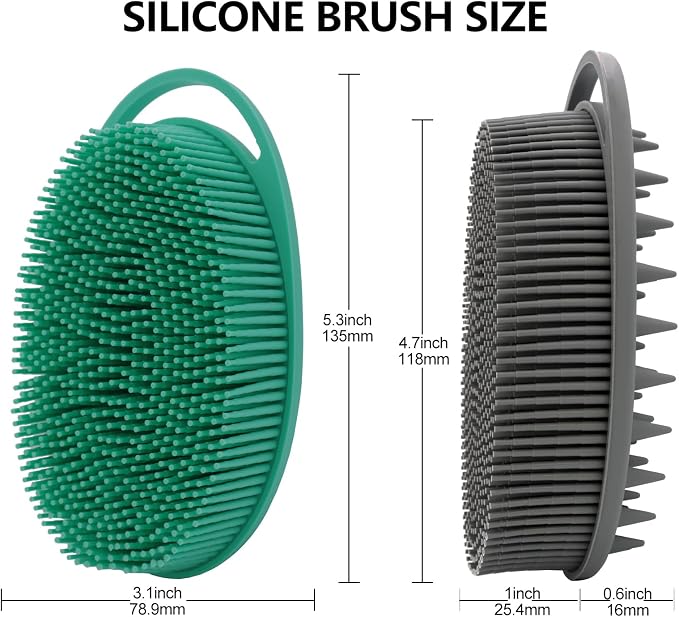 2 Pack Silicone Body Scrubber, Loofah Double-Sided Body Brush, Shower Scrubber - Image 4
