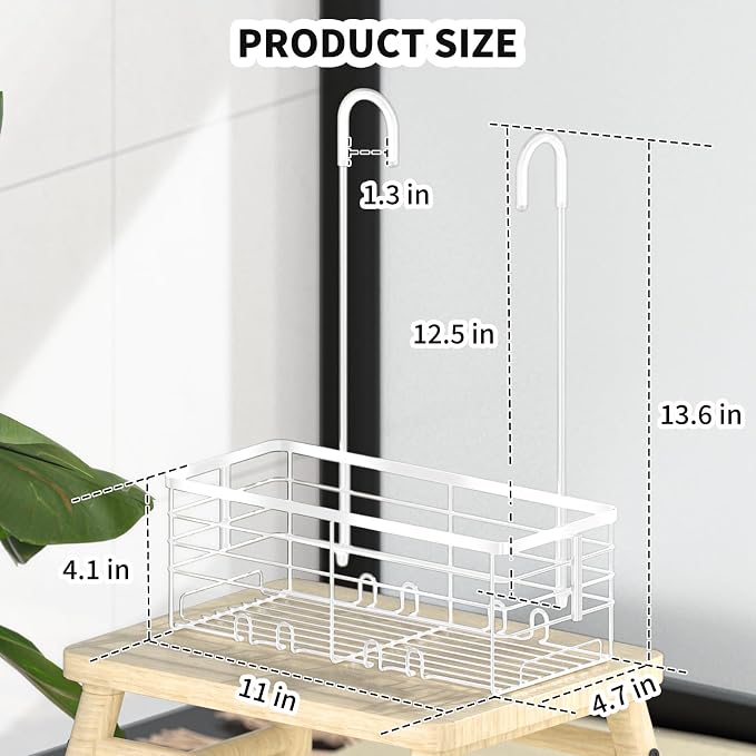 SHANSHUI Shower Hanging Caddy, Bathroom Shower Organizer Basket, Shampoo Bracket - Image 6