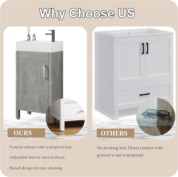 GarveeHome 16" Bathroom Vanity - Image 3