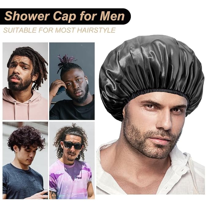 Aquior Shower Cap, Premium Soft Silky Satin Reusable Hair Cap - Image 2