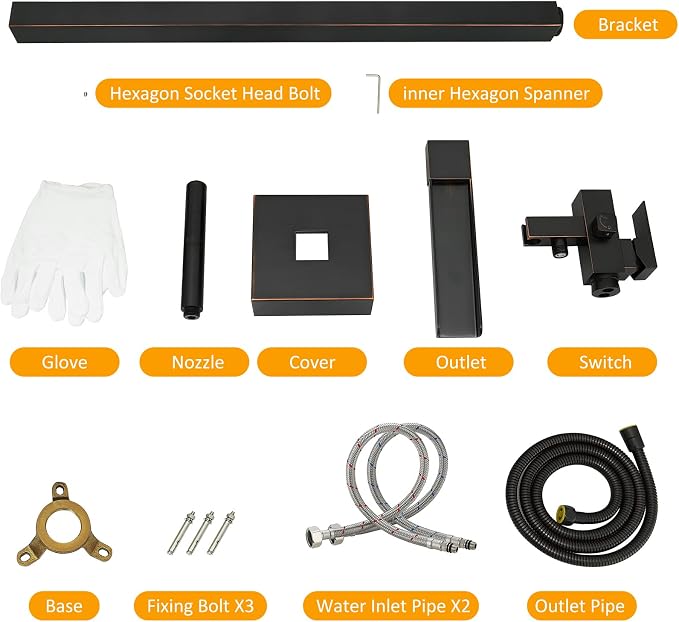 BESy Freestanding Bathtub Faucet Waterfall Tub Filler Oil Rubbed Bronze Floor - Image 9
