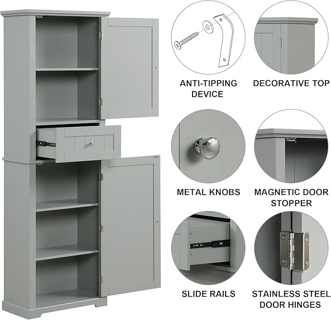 Tall Narrow Storage Cabinet - Image 5