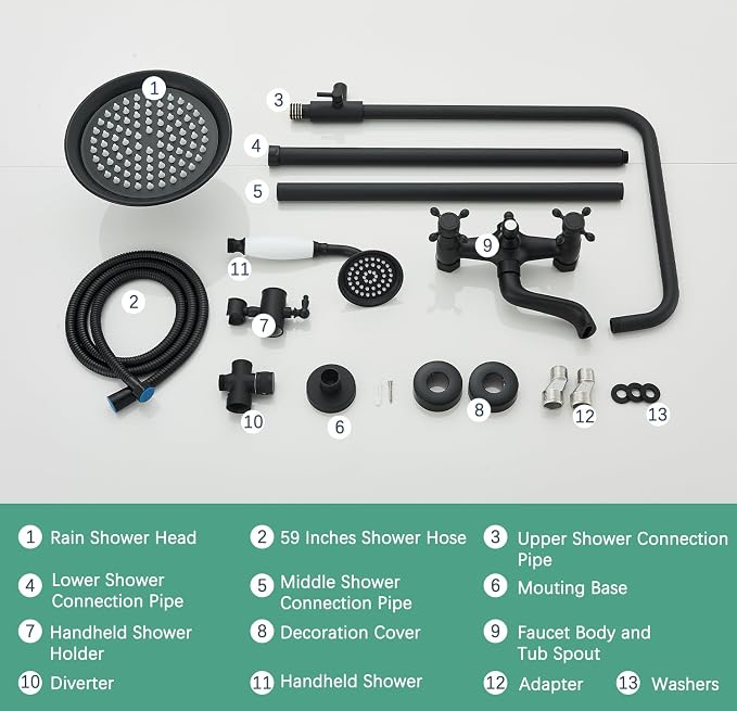 Shower System Matte Black Outdoor Shower Fixtures - Image 9