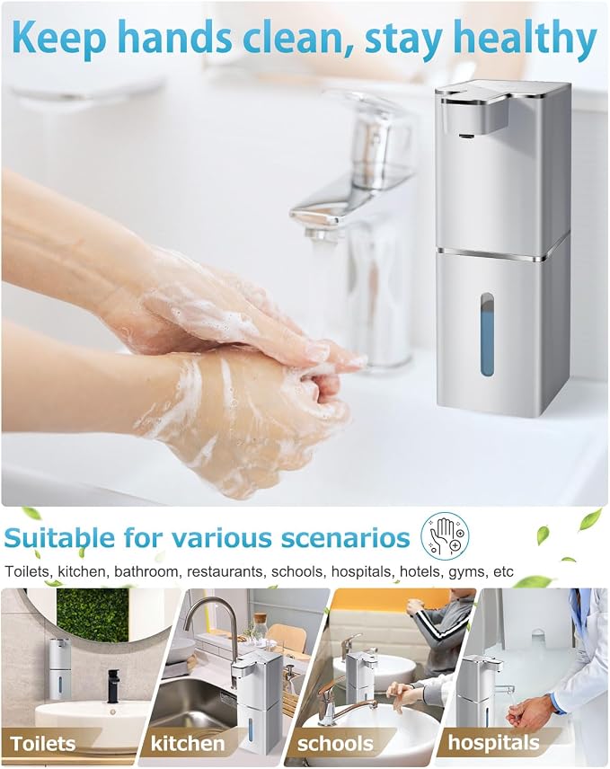 Automatic Foaming Soap Dispenser Touchless 380ml/12.8oz Rechargeable Hand Soap - Image 7