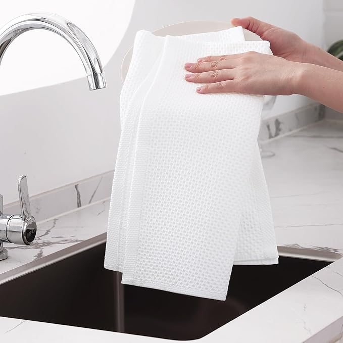 Homaxy 100% Cotton Waffle Weave Kitchen Dish Towels, Ultra Soft Absorbent Quick - Image 4