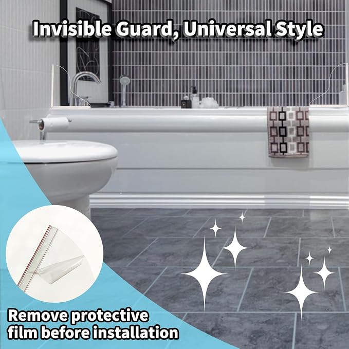 2Pack Shower Splash Guard for Bathtub, Walk in Shower Water Guard Made of - Image 2