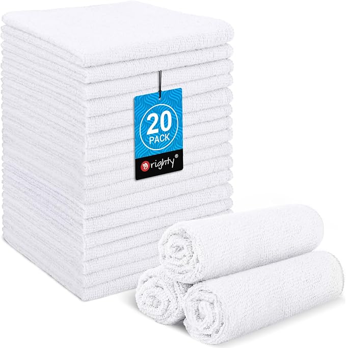 Orighty Washcloths Towels Set 20 Pack, Highly Absorbent and Soft Feel by AllRightinOrighty