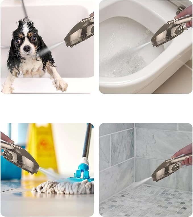 Shower Head With Handheld 7 Settings High Pressure, Built-in Power Wash to - Image 3