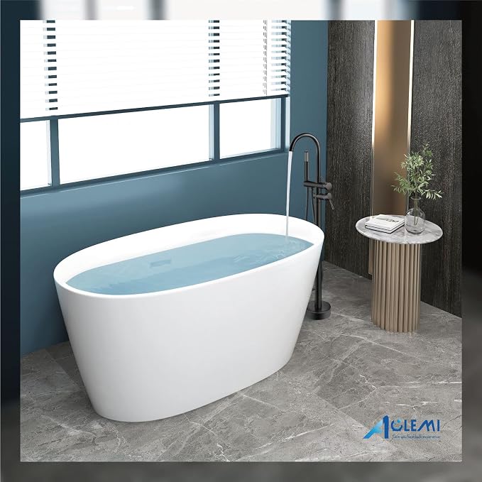 Aolemi Floor Mount Bathtub Faucet Freestanding Tub Filler Standing High Flow - Image 8