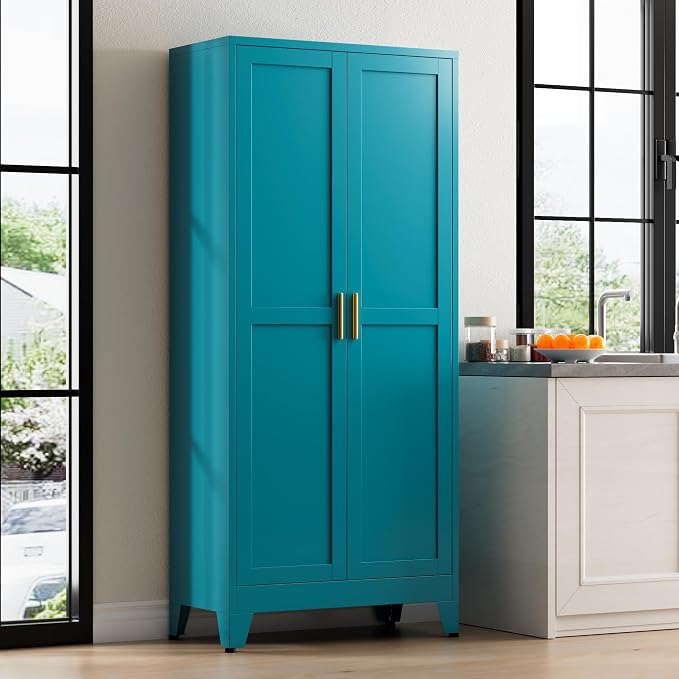 71” Tall Pantry Storage Cabinet, Kitchen Cabinets, Metal Cupboard - Image 4