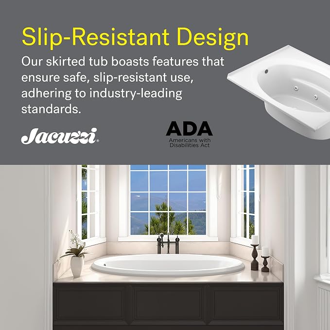 Jacuzzi SIGNATURE Acrylic Drop-In Bathtub, Jet Massage Tub, Slip Resistant - Image 3