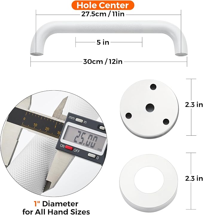 Grab Bars for Shower, 2 Pack 12-Inch Anti Slip Shower Handles for Elderly - Image 4