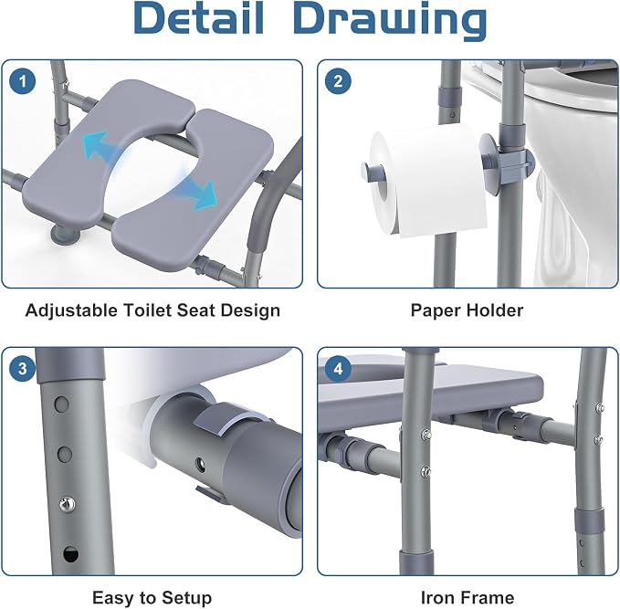 Toilet Seat Risers for Seniors, Raised Toilet Seat - Image 4