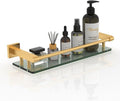 16 Inch Brusheld Gold Bathroom Glass Shelves by SFGSOWOR