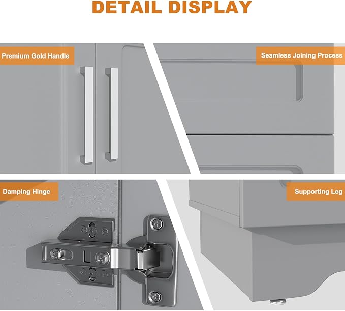 Bathroom Vanity with Ceramic Sink, Bathroom Vanity Cabinet with 2 Doors - Image 5