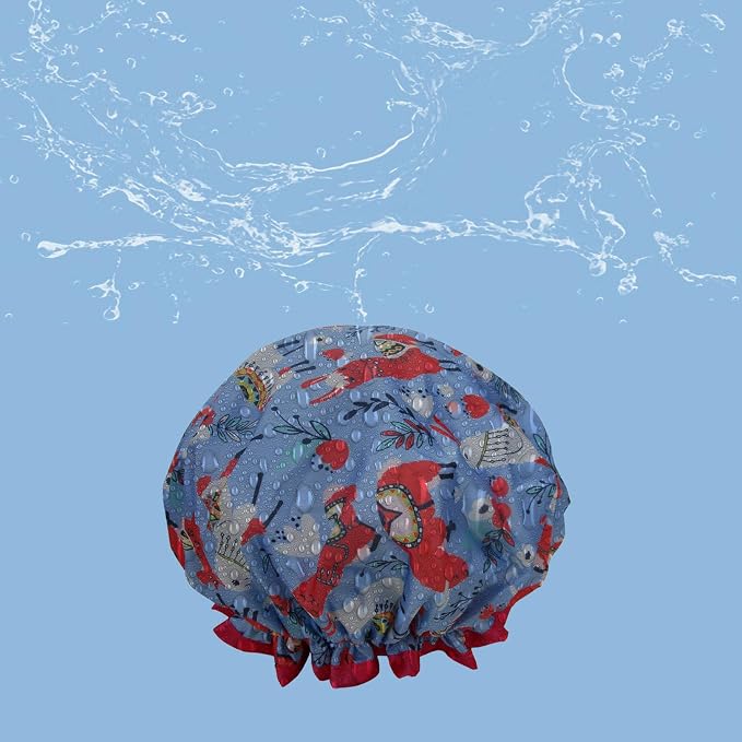 1 Pcs Waterproof Shower Cap for Women, Hair Treatment Bath Cap for Girls Spa - Image 2