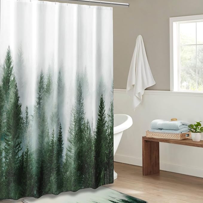 ORTIGIA 60x72 Misty Forest Stall Shower Curtain - Image 8
