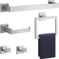 Bathroom Hardware Set Brushed Nickel 5-Pieces Bathroom Towel Rack SUS304 by PAHSFSLLC