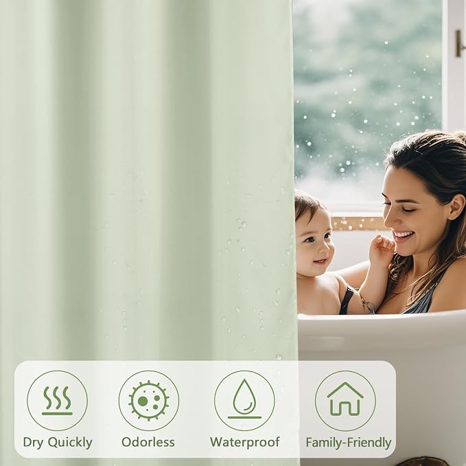 Waterproof Fabric Long Shower Curtain Liner - Image 6