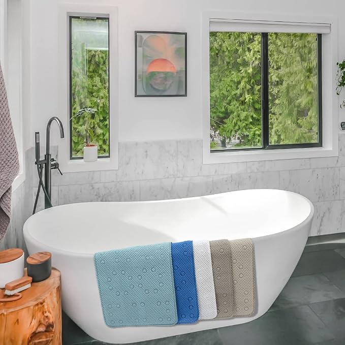 Bathtub Mat Non Slip Ivory 36” X 17” Shower Mat Soft Foam Bath Mats - Image 9