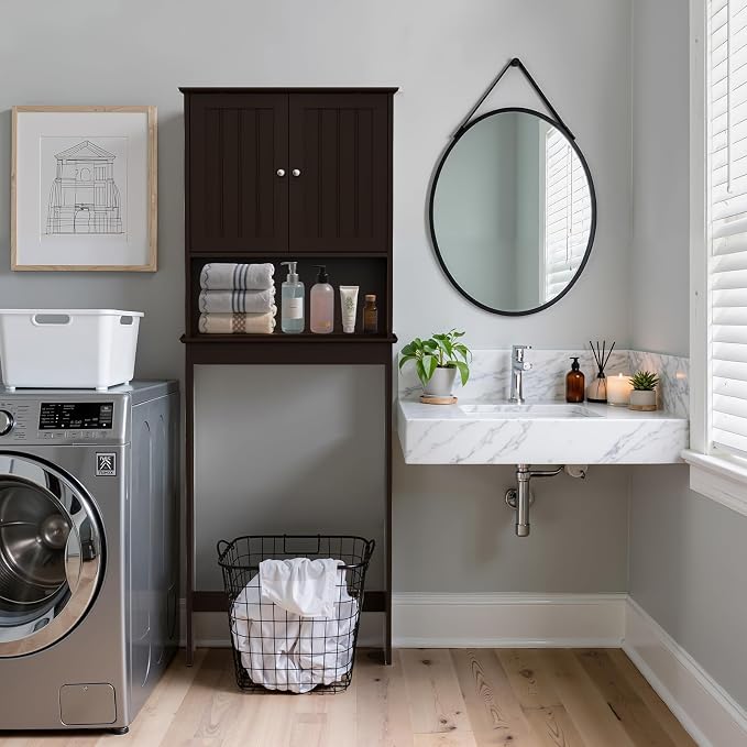 Over The Toilet Storage Cabinet, Behind Toilet Bathroom Organizer - Image 7