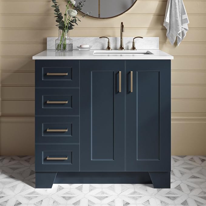 ARIEL Taylor 37 Inch Midnight Blue Bathroom Vanity - Image 7