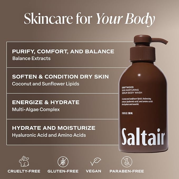 Saltair Body Wash, Driftwood 2-Pack. Moisturizing Body Cleanser - Image 3