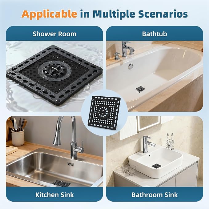 Hibbent 2 Pack Shower Drain Hair Catcher, Shower Drain Cover - Image 6