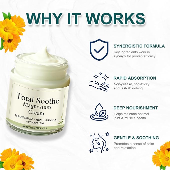 Total Relief Magnesium Cream, Magnesium Arnica Soothes Cream - Image 3