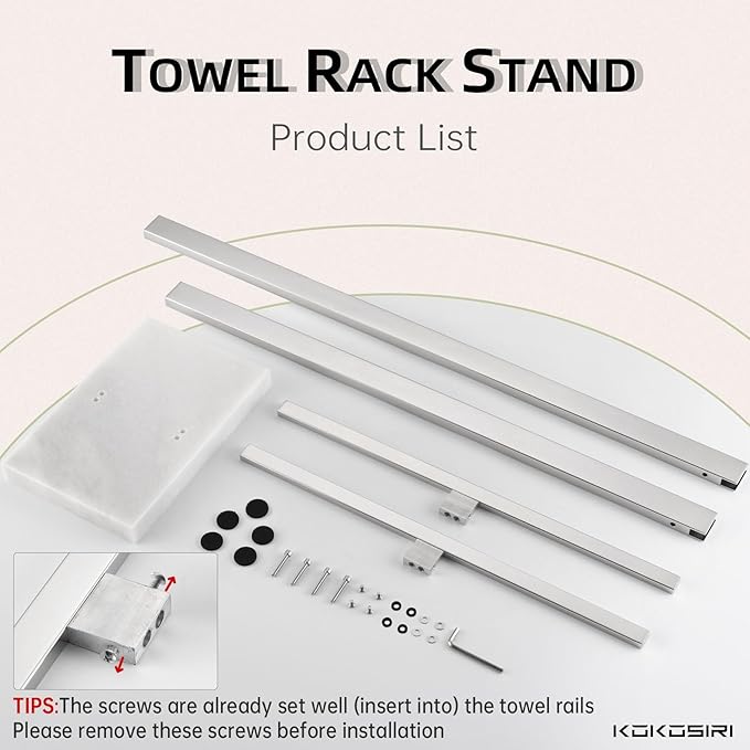 KOKOSIRI Bathroom Towel Rack 2-Tier Standing Towel Bars - Image 7