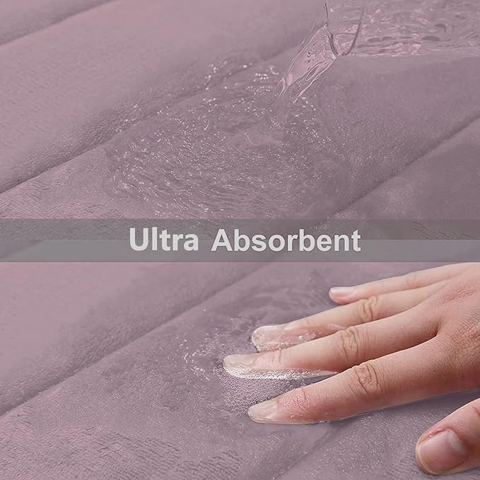 Buganda Memory Foam Bath Mat, Ultra Soft and Non-Slip Bathroom Rugs, Water - Image 5