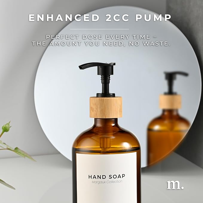 Maisonovo Glass Soap Dispenser Bathroom Set | Hand Soap and Dish Soap Dispenser - Image 5