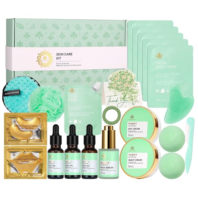 Tea Tree 23 Pcs Facial Skin Care Set, Bath and Body Gifts by RAROSAACCA