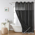 No Hook Extra Long Shower Curtain Set by EACHOPE