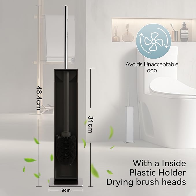 Chrome Toilet Brush and Holder, Toilet Bowl Brush - Image 3