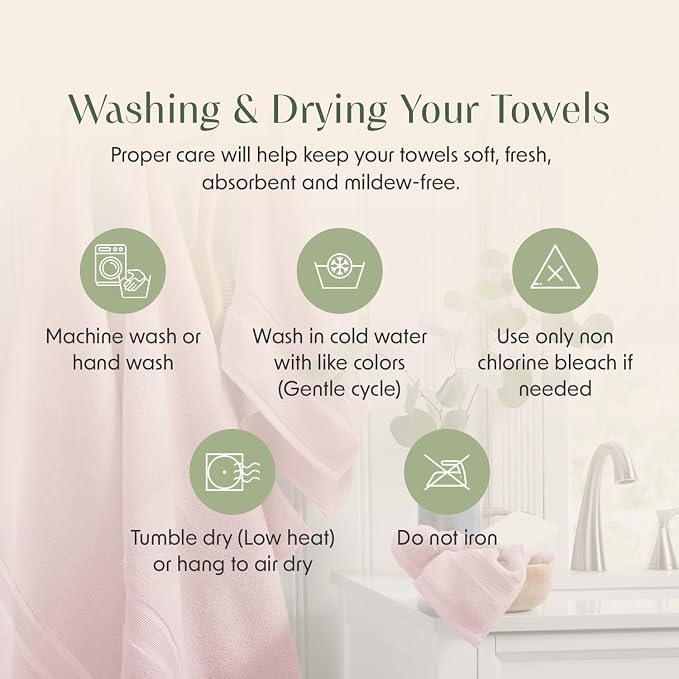 Springtree Home Luxury Bamboo Rayon Bath Towel Set of 4 | 35% Bamboo Rayon - Image 8